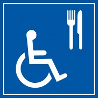 Etichetta "Sala colazione accessibile ai disabili"