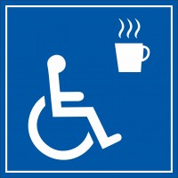 Etichetta "Caffetteria accessibile ai disabili"