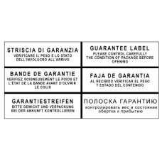 Etichetta multilingue per imballi in poliestere bianco mm. 45x95