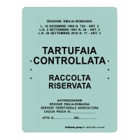 Tabella perimetrale in polipropilene "Tartufaia controllata - regione Emilia Romagna"